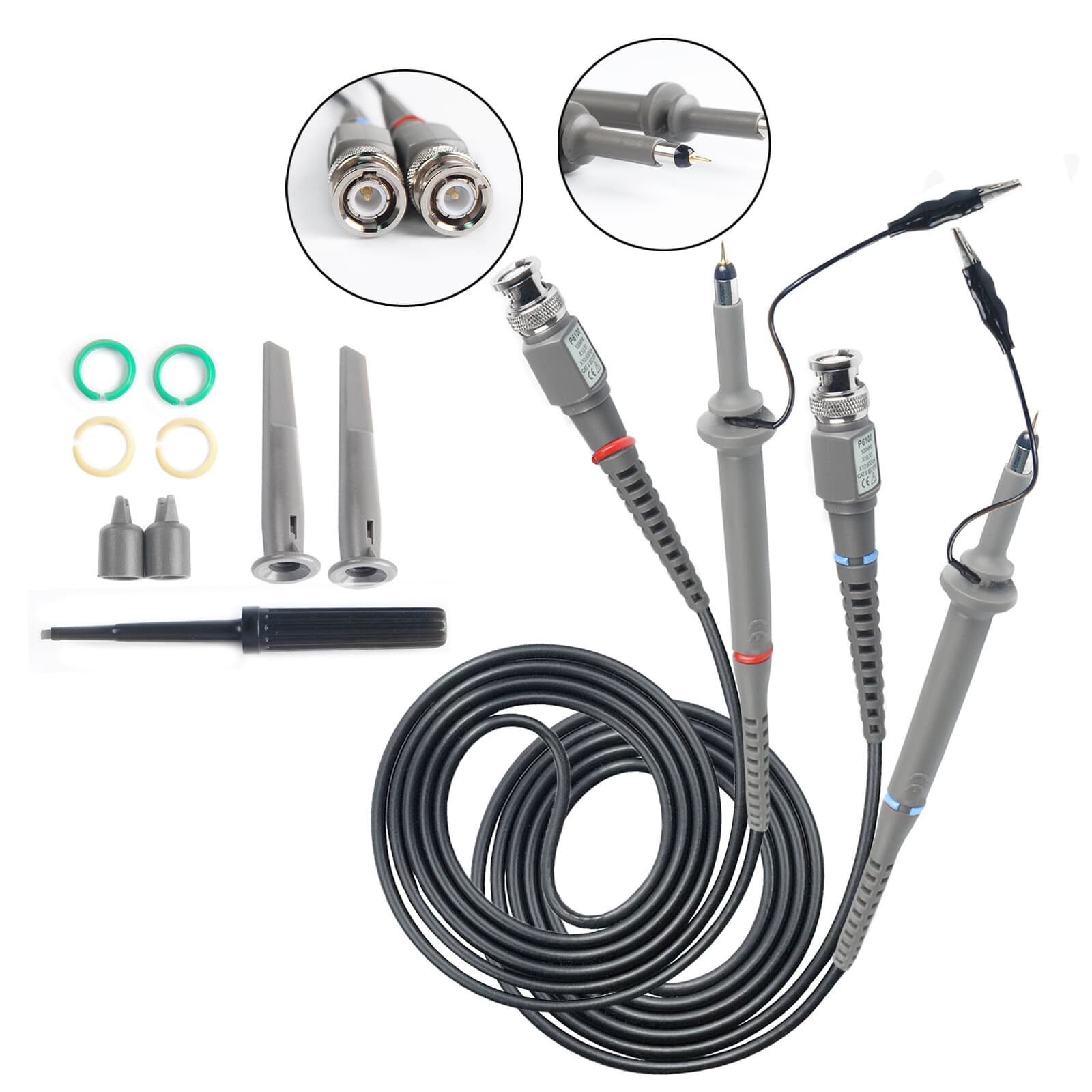 2x 100MHz Oscilloscope Scope analyzer Clip Probe test leads kit for HP Tektronix