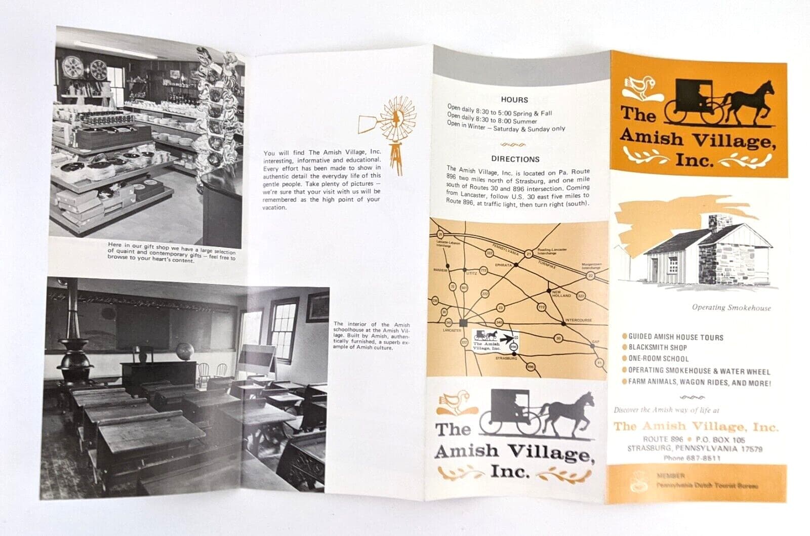 1970s Strasburg Pennsylvania The Amish Village Tours VTG Travel Brochure Gifts 3