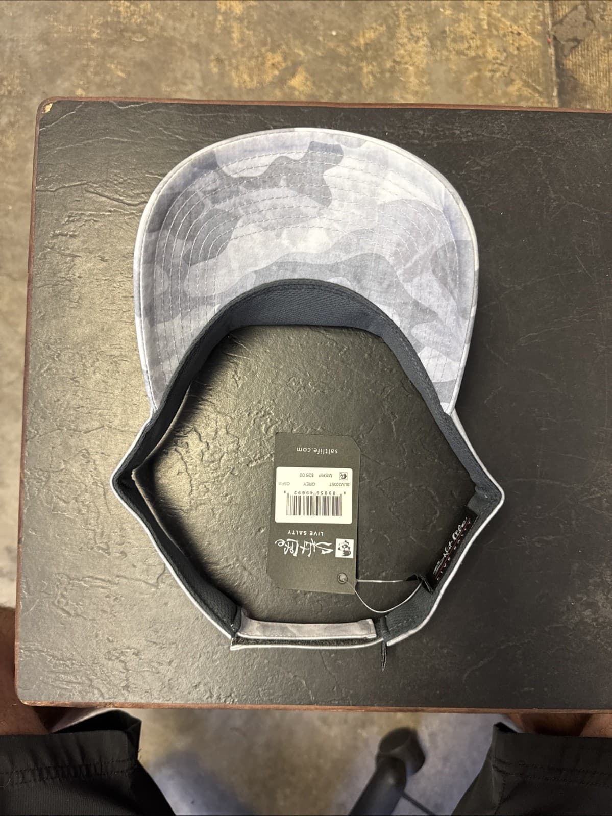 Salt Life SLM20357 Grey Camo Fishing Visor Hat OSFM Vel Cro Back 5
