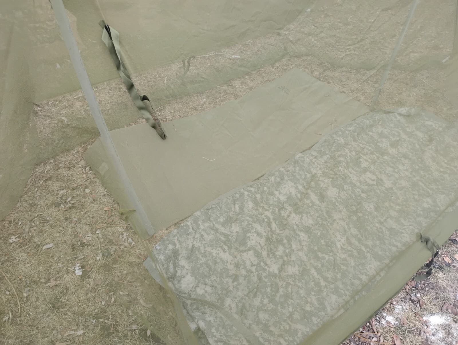 Usgi Military Sleep Pad, Mosquito Net, Woobie Poncho Liner Combo Pack Camo Net 3