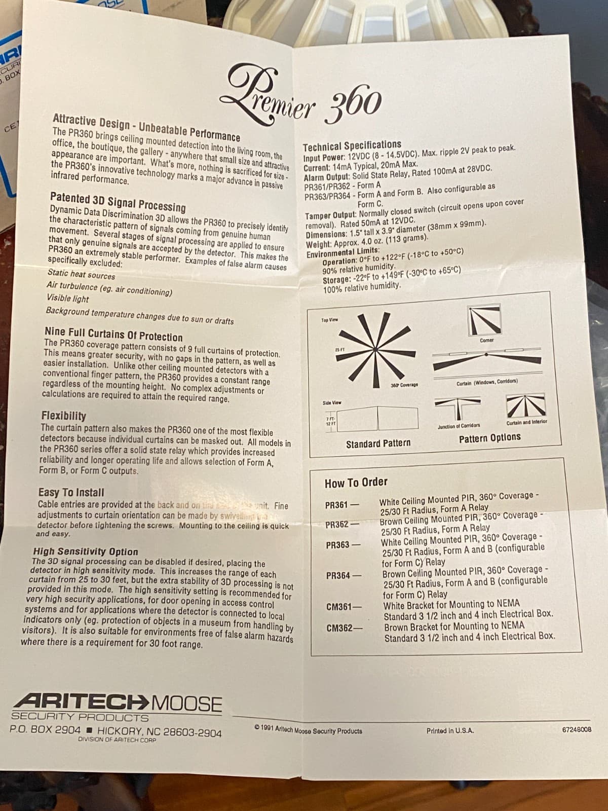 ARITECH DR569 Spectrum Ceiling Passive Infrared Motion Detector - NOS 4