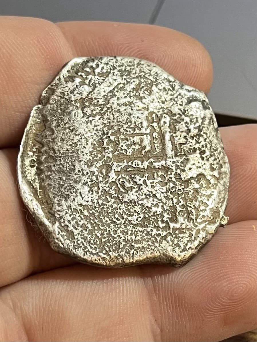 1670s 8 Reales Cob Spanish Colonial Silver Coin Potosi Mint Shipwreck Ex Mount 2