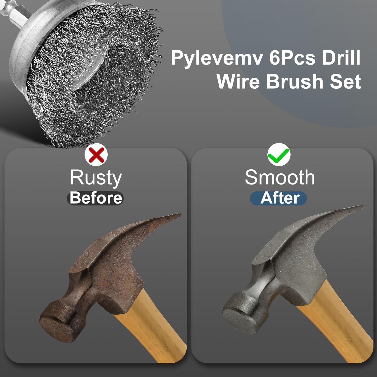 Pylevemv 6Pcs Professional Wire Wheel Carbon Steel Wire Brush for Drill Drill... 5