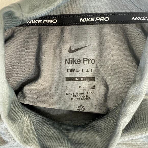 Nike Pro Dri-FIT Men's S Therma Long Sleeve Top Cold Gear Gray Training Shirt 3
