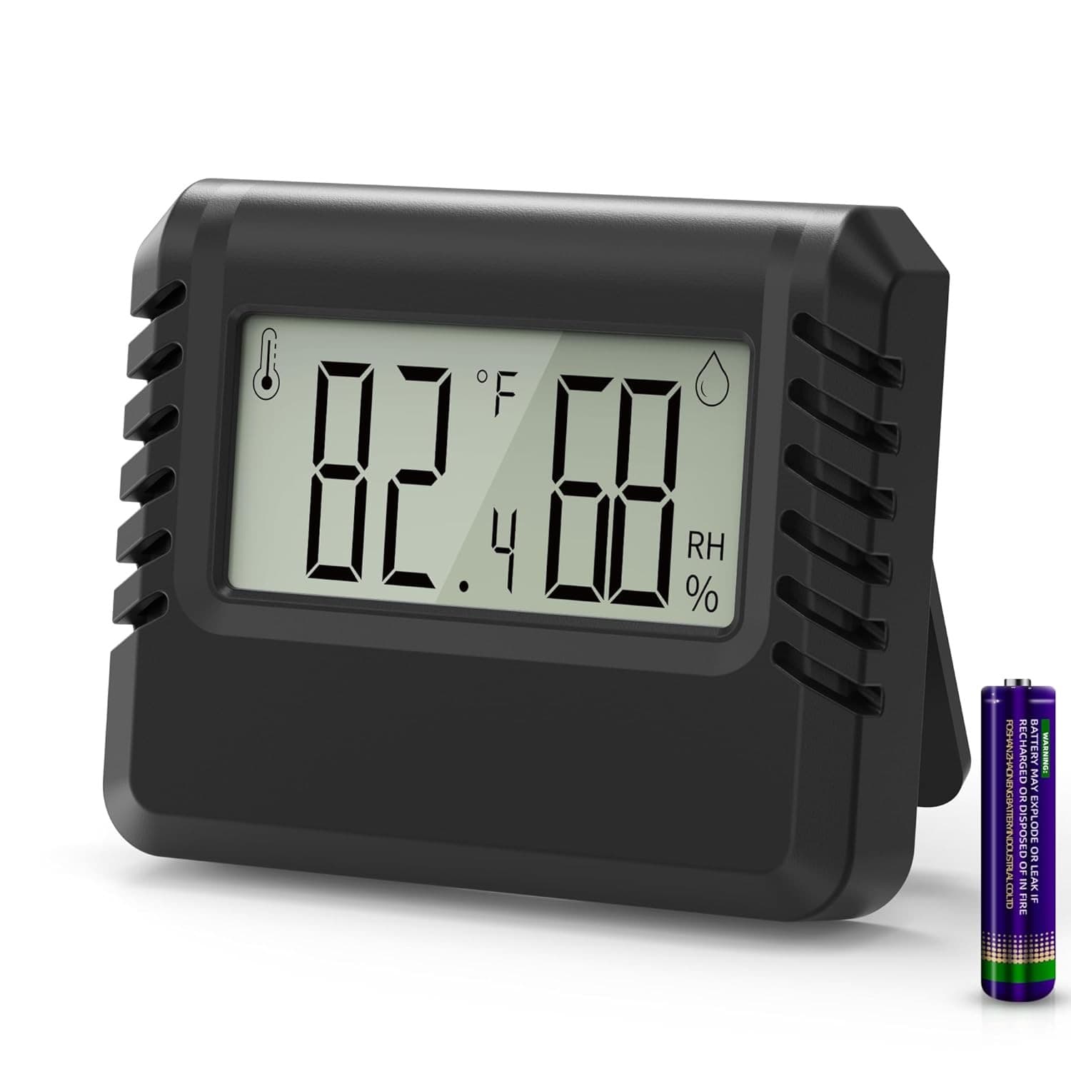 Indoor Thermometer Hygrometer for Home, Room Humidity Meter Black 