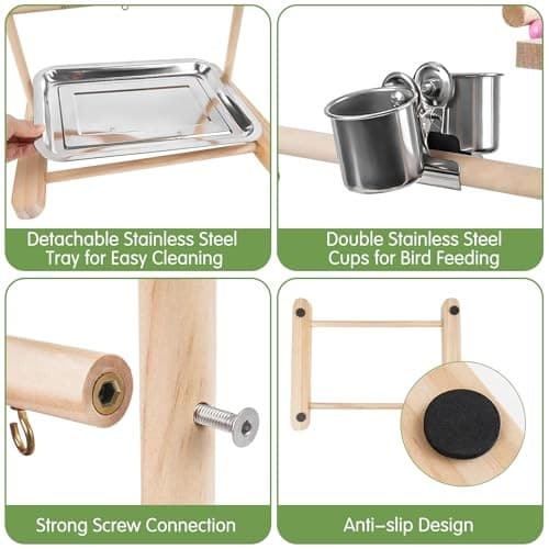 Bird Playground 4 Layer, Parrot Playground Bird Play Stand for Parakeet 4 layer 3