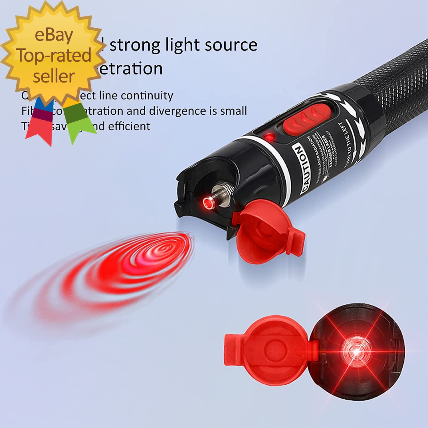 Visual Fault Locator 50KM 50Mw Fiber Optic Cable Tester Meter VFL Red Light Pen 6