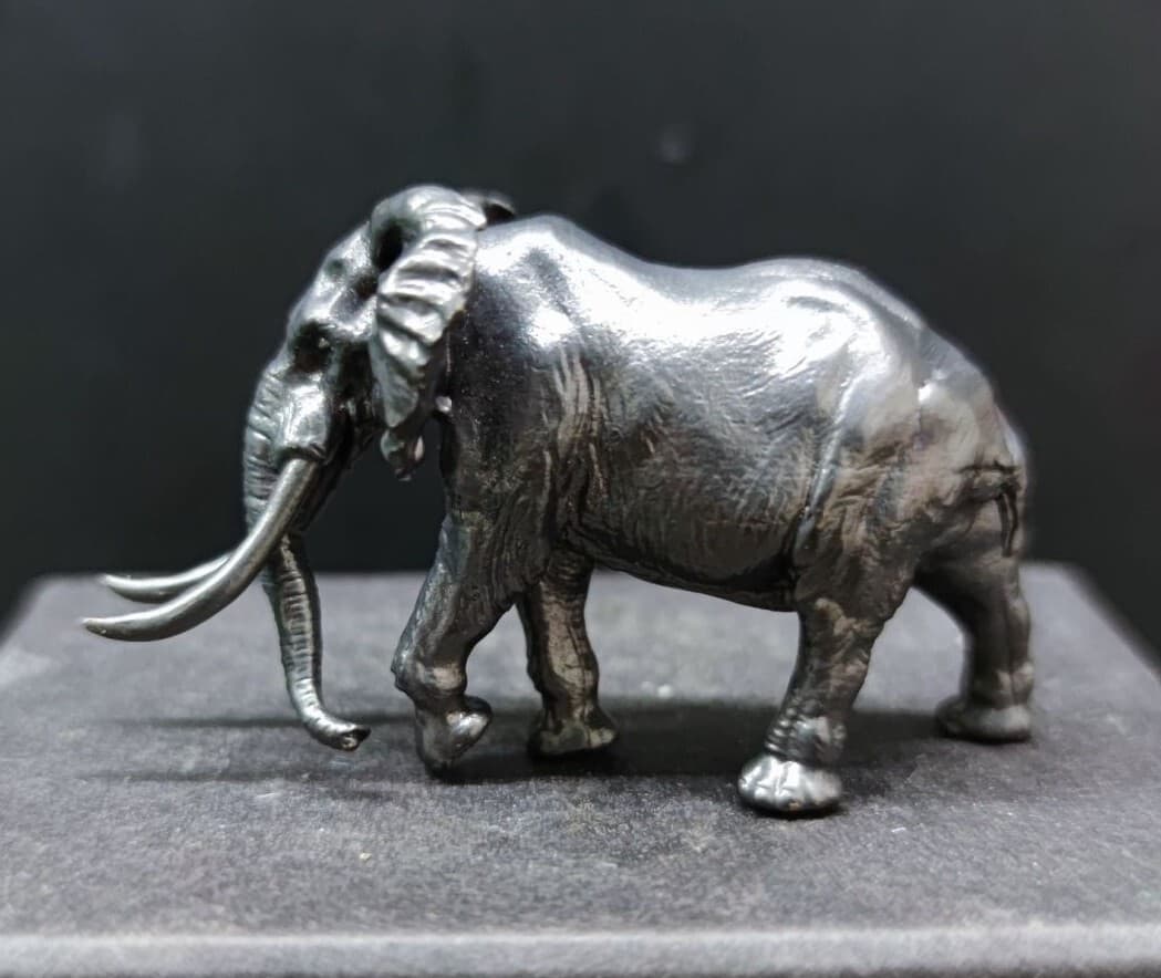 Black Brass Mammoth Statue Elephant Animal Figure Display Decor 6