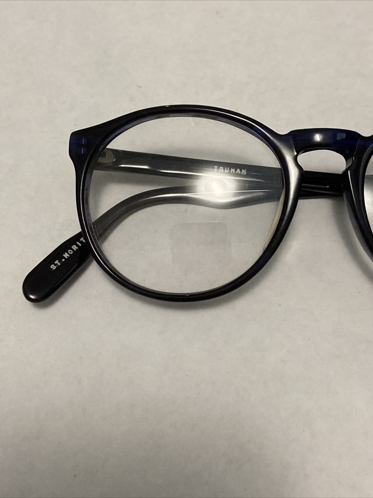 Vtg Blue Truman Style St. Moritz Plastic Frame RBG Potter Glasses  51-18-145 3