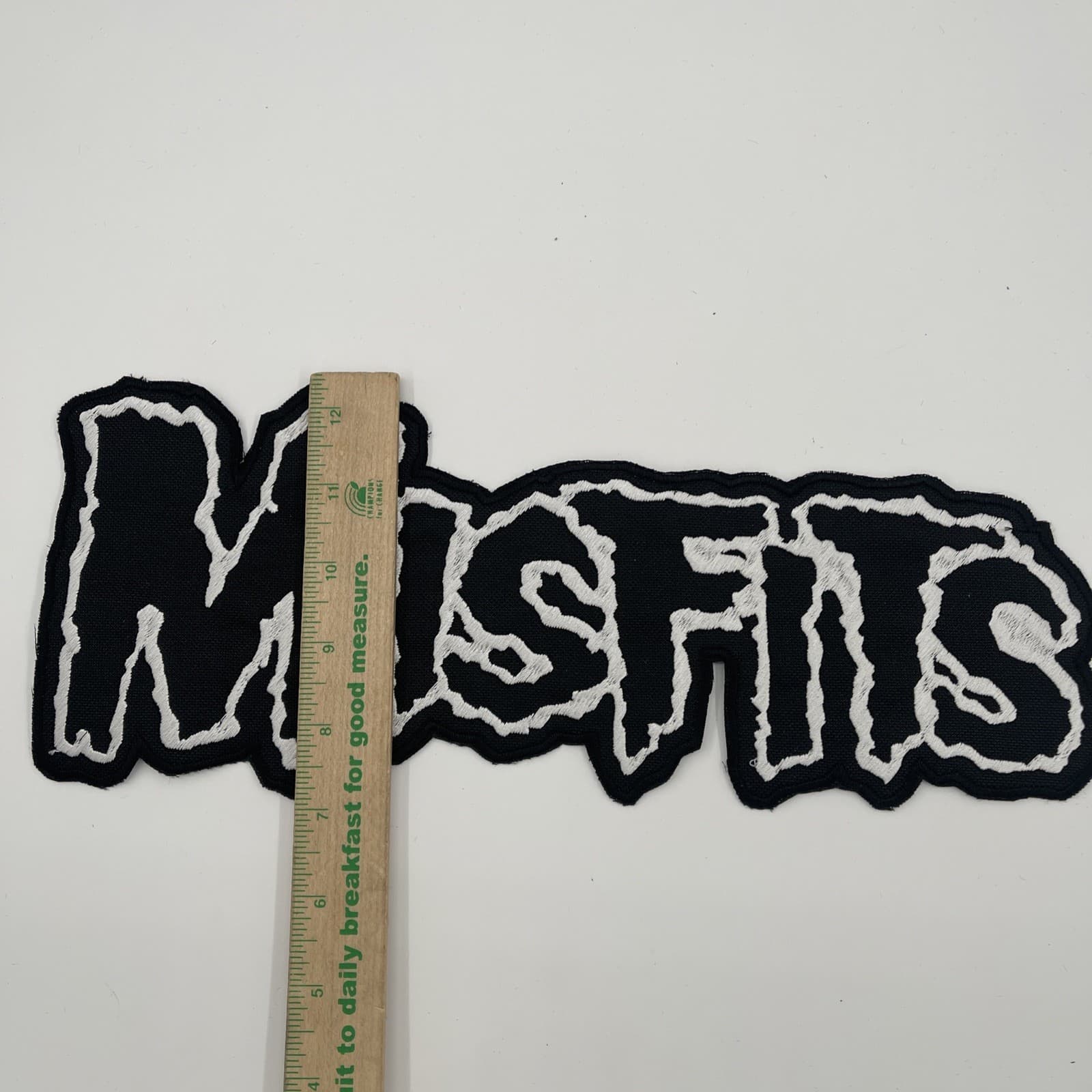 Misfits Punk Band Logo XLG Back Patch: Quality Embroidery, Sew On, 13” X 5 1/2” 3