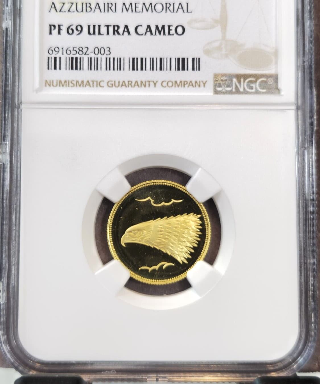 1969 YEMEN GOLD 5 RIYALS FALCON & CLOUDS NGC PF 69 ULTRA CAMEO RARE GEM PROOF 3