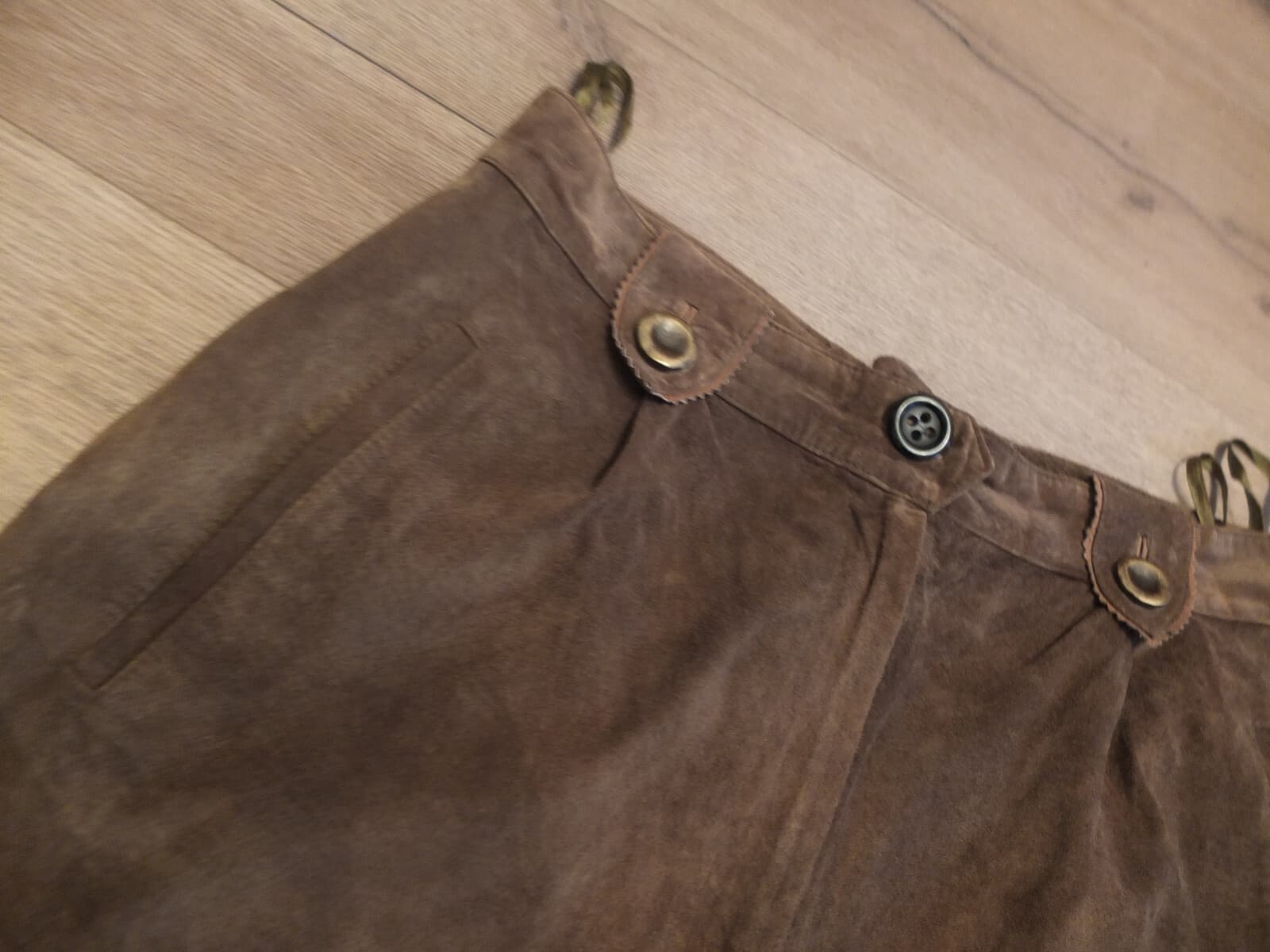 Country C&A Naturally Leather Pants Size 44 Top Green Traditional Style 2