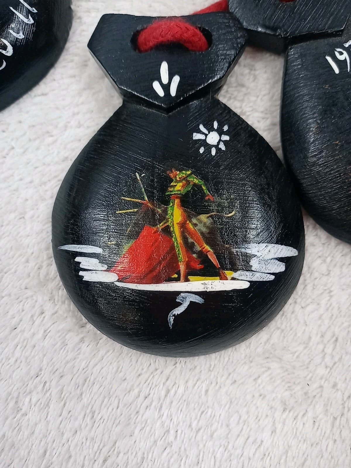 Vintage 1979 Wooden Castanets Percussion Instrument Shell Shaped Clappers 4