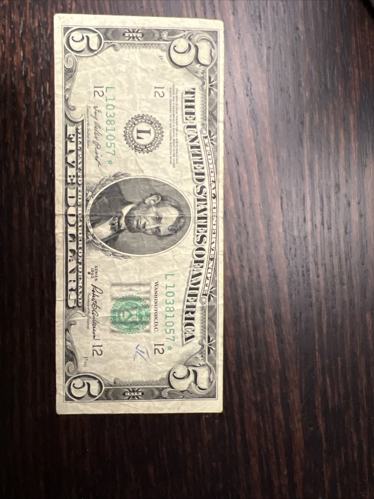 $5 1950b San Francisco Star Federal Reserve Note 6