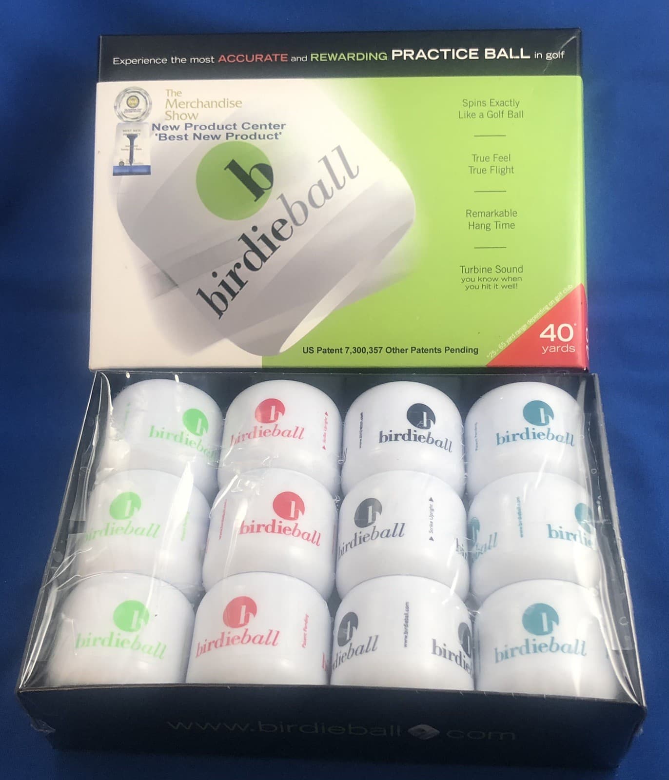 SEALED BRAND NEW BOX OF 1 DOZEN BIRDIE BALL PRACTICE BALLS - 40 YARDS DISTANCE