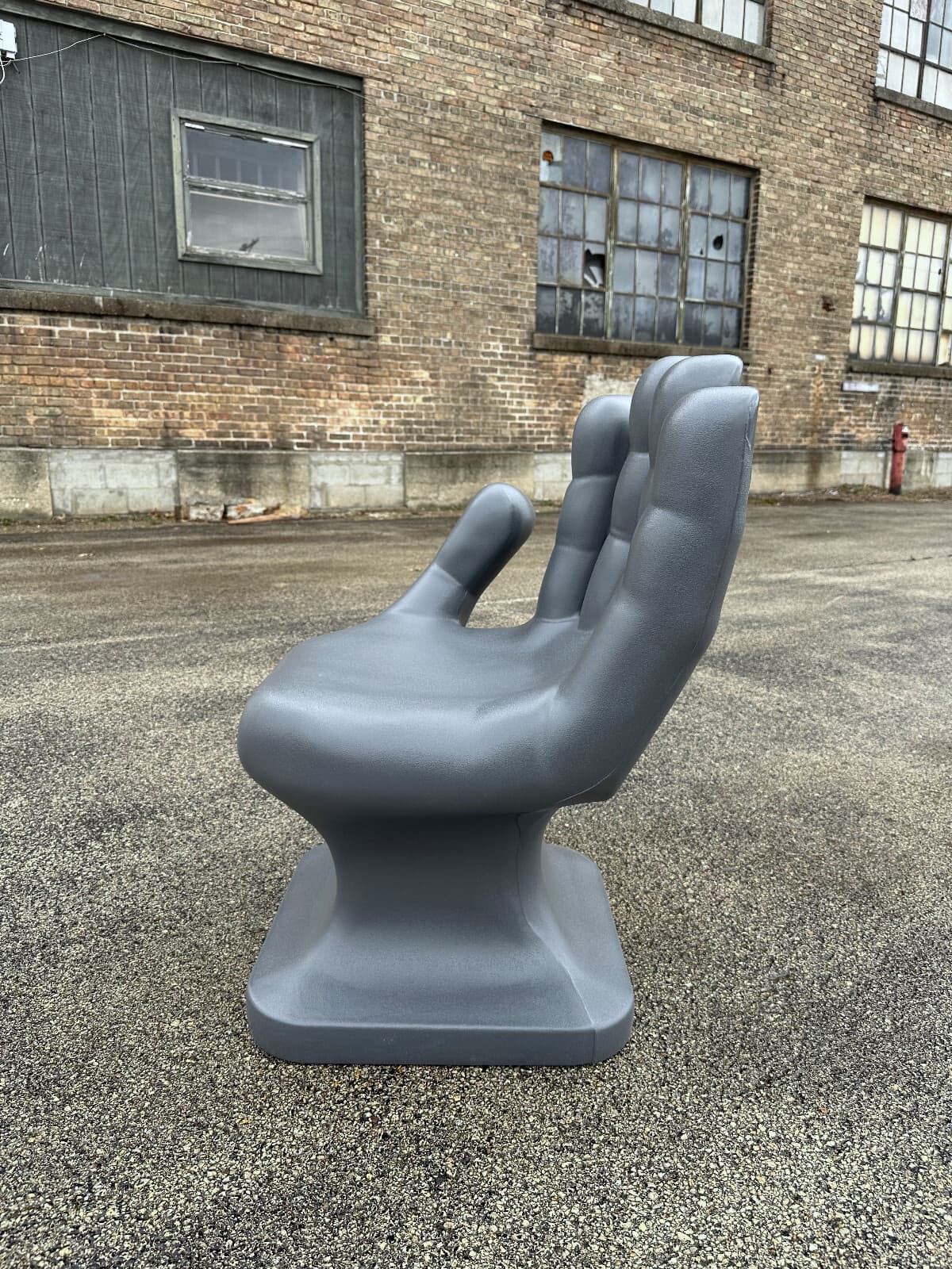 Dark Gray left HAND SHAPED CHAIR 32" tall adult size 70's Retro iCarly NEW 3