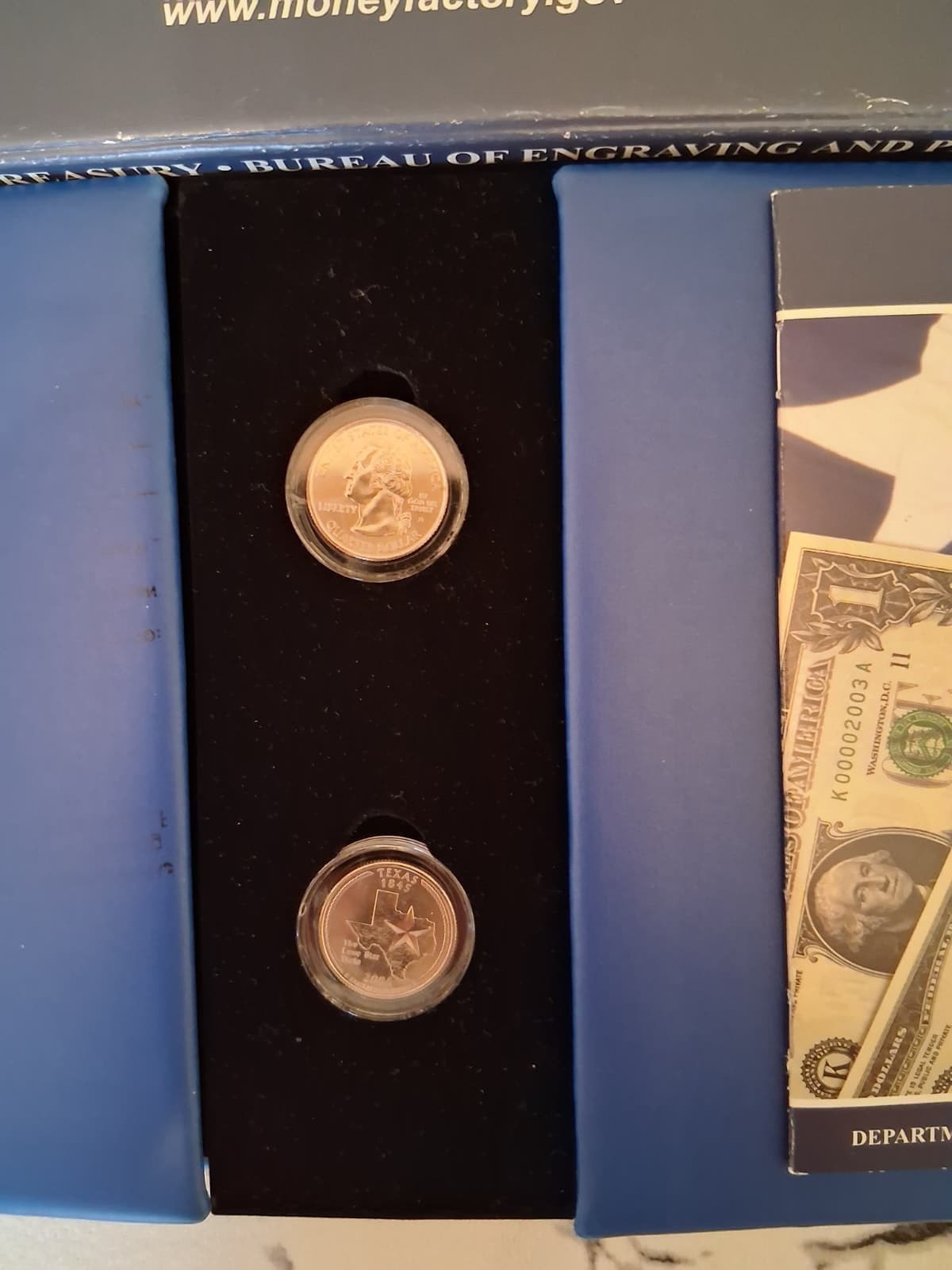 Texas Coin and Currency Set and Box-Dept of Treasury and Bureau of Engraving 5