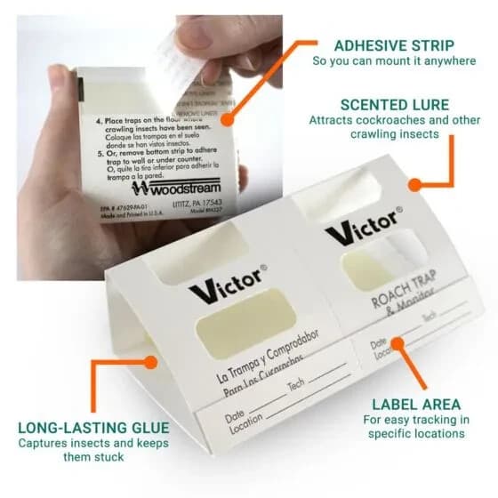 5 Victor Roach & Insect Control Trap & Monitor Glue Boards ( 10 Monitor Traps )