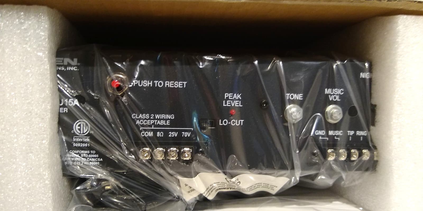 Bogen TPU15A Telephone Paging Amplifier 15 Watt 70V/25V TPU-15A 4