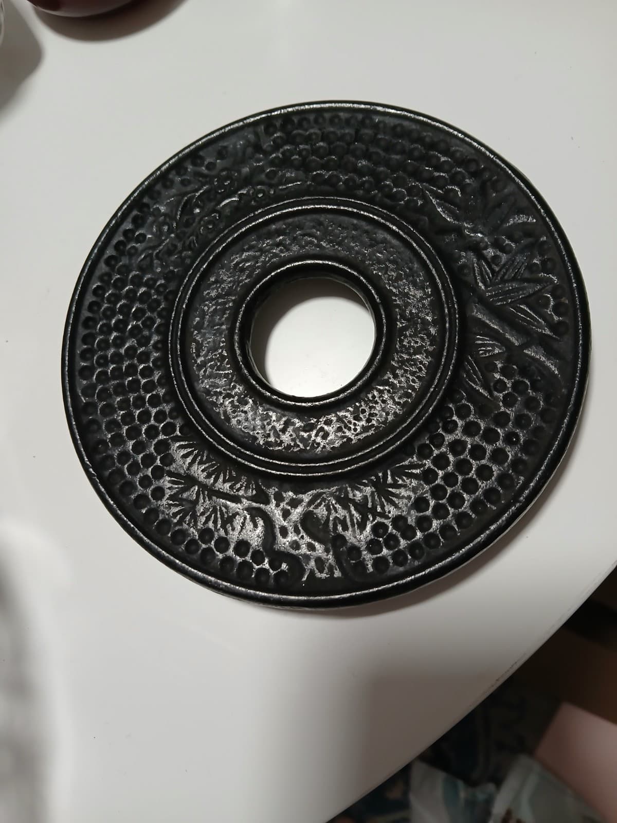 Teapot Trivet Japanese Style Cast Iron Metal Black 5.5"