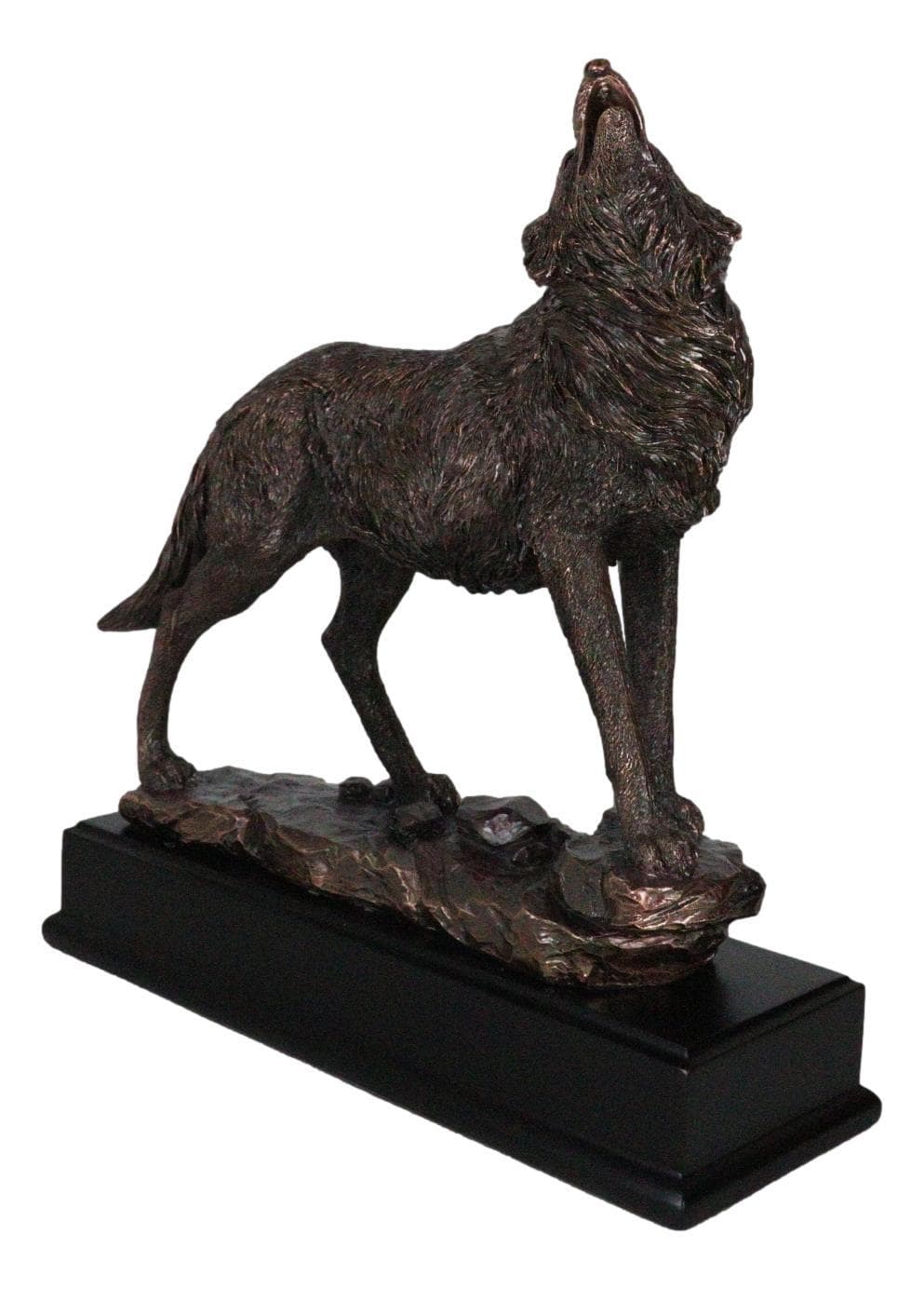 Rustic Forest Woodlands Howling Spirit Alpha Wolf Figurine With Trophy Base 6