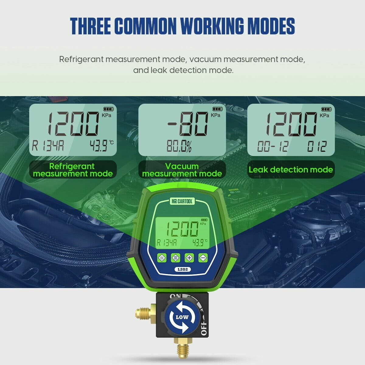 Refrigeration Digital Manifold Gauge Set HVAC A/C Vacuum Pressure Leakage Tester 3