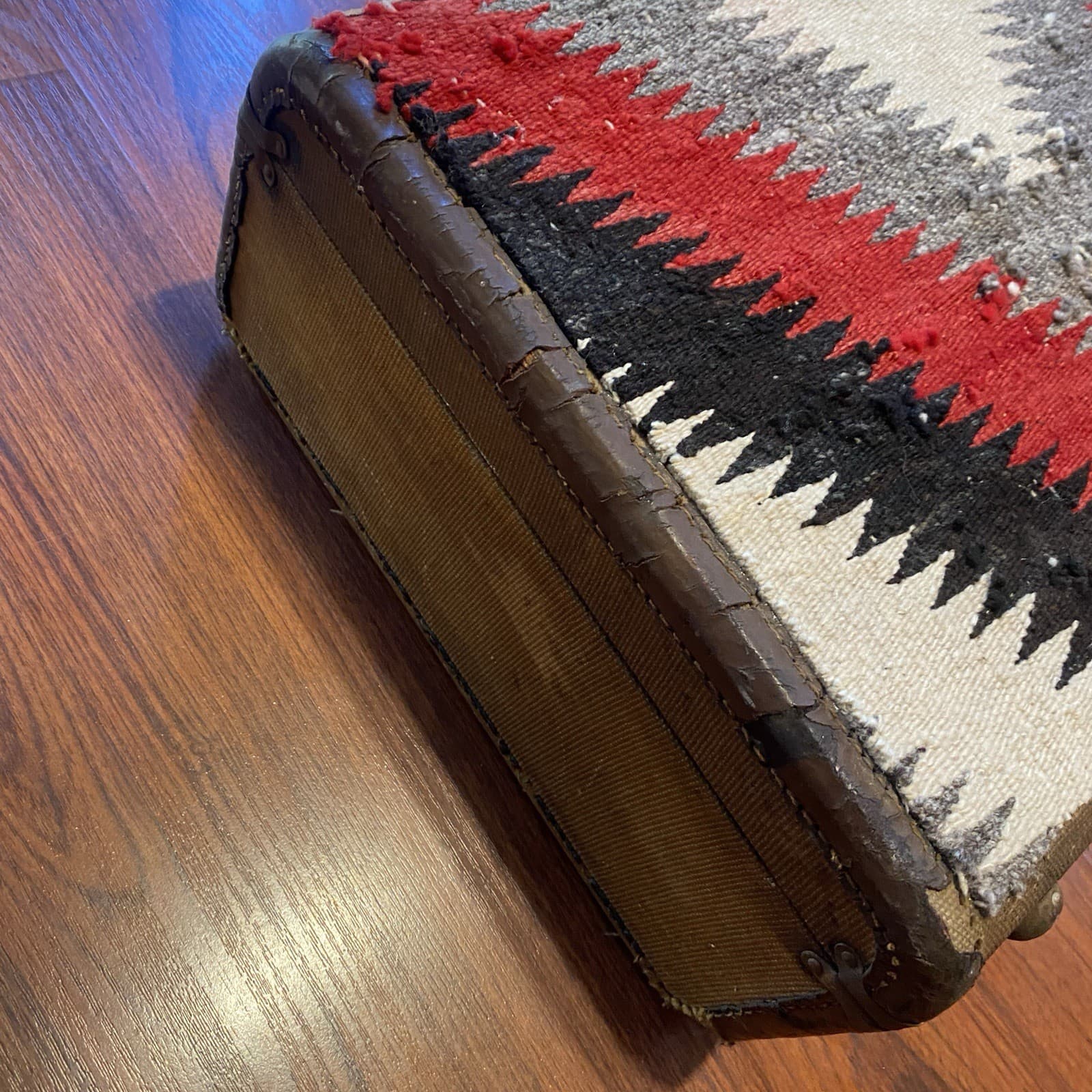 Vintage suitcase with Navajo Rug Application 18 x 12 x 6 inches, Antique 2