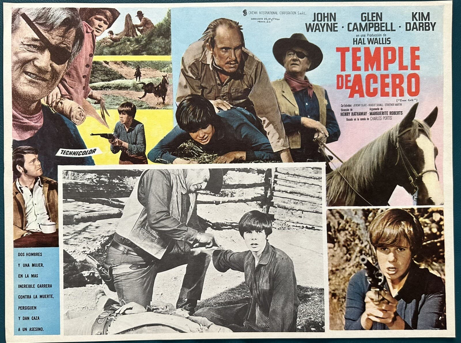 TRUE GRIT JOHN WAYNE KIM DARBY MEXICAN LOBBY CARD SET 5