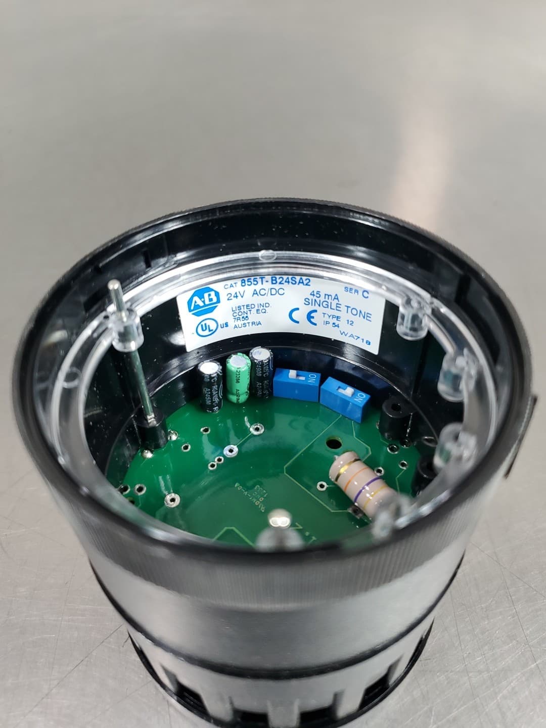 Allen-Bradley 855T-B24SA2 Ser C Single Tone Sound Module, 24VAC/DC, 45mA.  4E-22 2