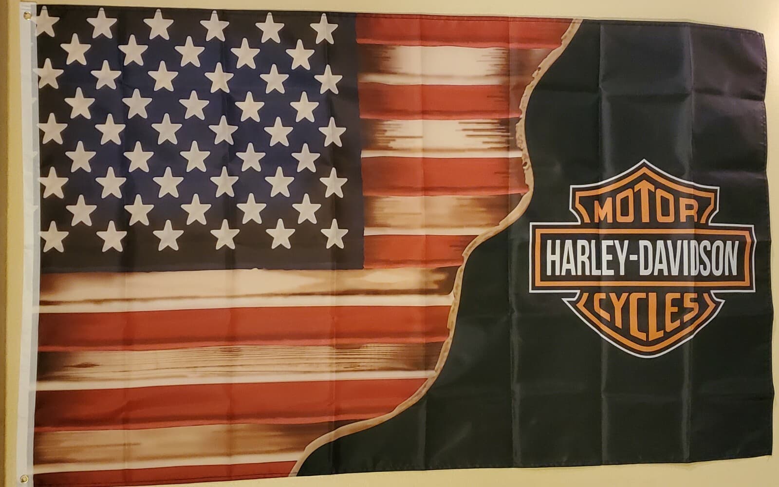 American Flag / Harley Davidson  3 x 5 Flag/Banner     #229