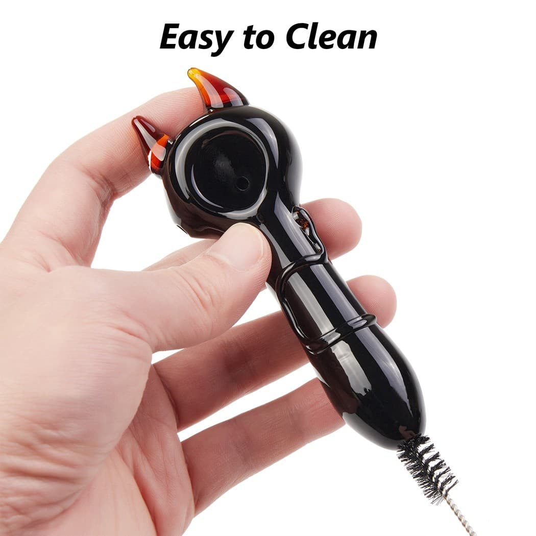 4 Inch Demon Tobacco Smoking Glass Pipe Gorgeous Bowl Collectible Handmade Pipes 4