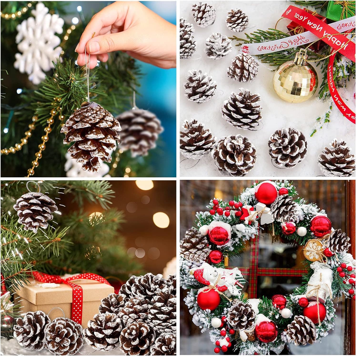 25 Natural Pine Cones with String for Holiday Decorations - 1.6-2 Inch, 25 Pcs 6