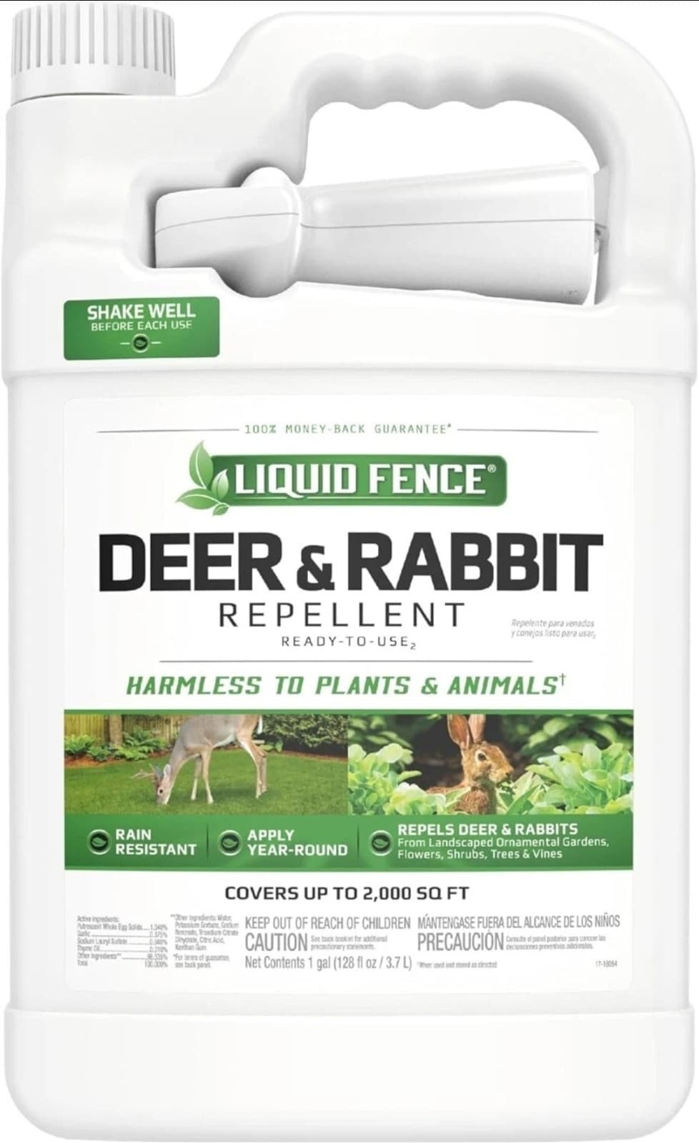 Liquid Fence Animal Repellent, 128 Oz, Deer and Rabbit Repellent