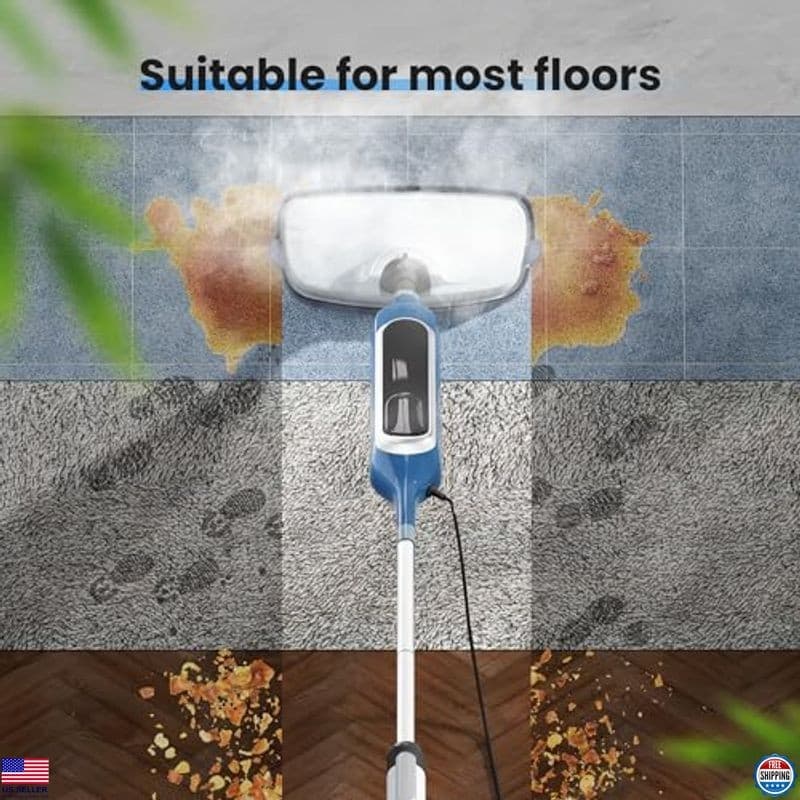 12-in-1 Blue Steam Mop & Handheld Cleaner – 23FT Cord for Easy Floor Cleaning 6
