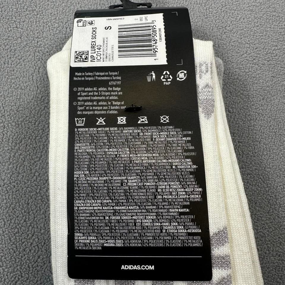 NWT Adidas x IVY PARK Beyonce M Socks 3 Pack Logo Originals Blue White Grey 3