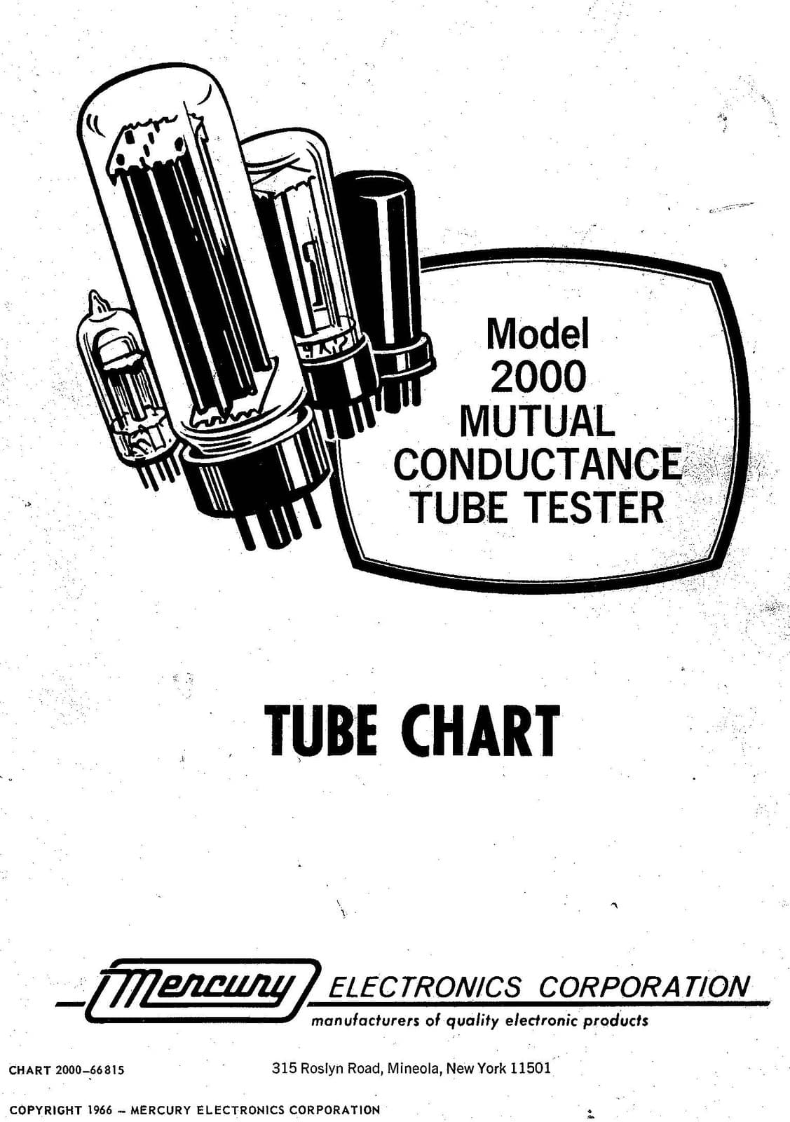 Ultimate  Mercury Tube Tester  Operation Service Manual Schematics Chart  on DVD 3