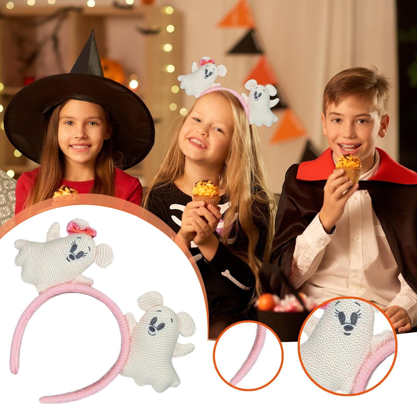 2025 Disney Parks Halloween Ghost Mickey And Minnie Mouse Ear Headband NEW 6