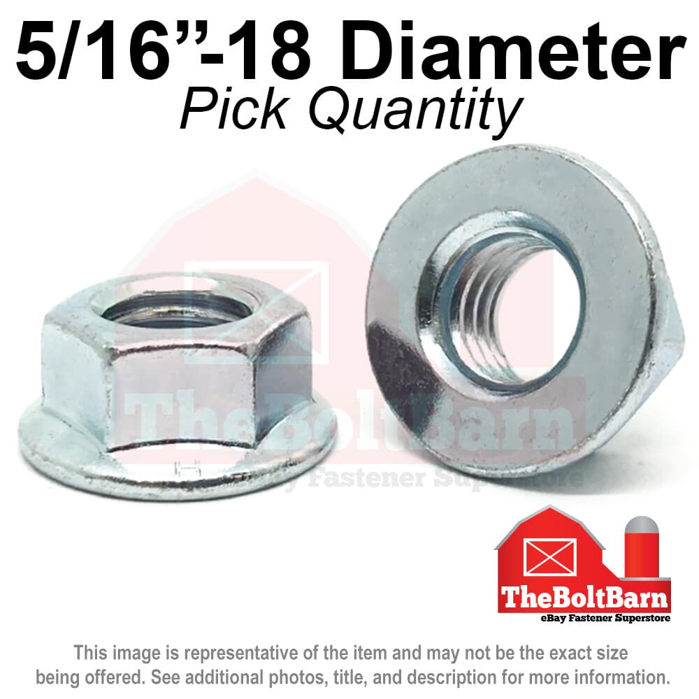 5/16"-18 Grade 5 Smooth Hex Flange Nuts Coarse Thread Zinc (Pick Qty)
