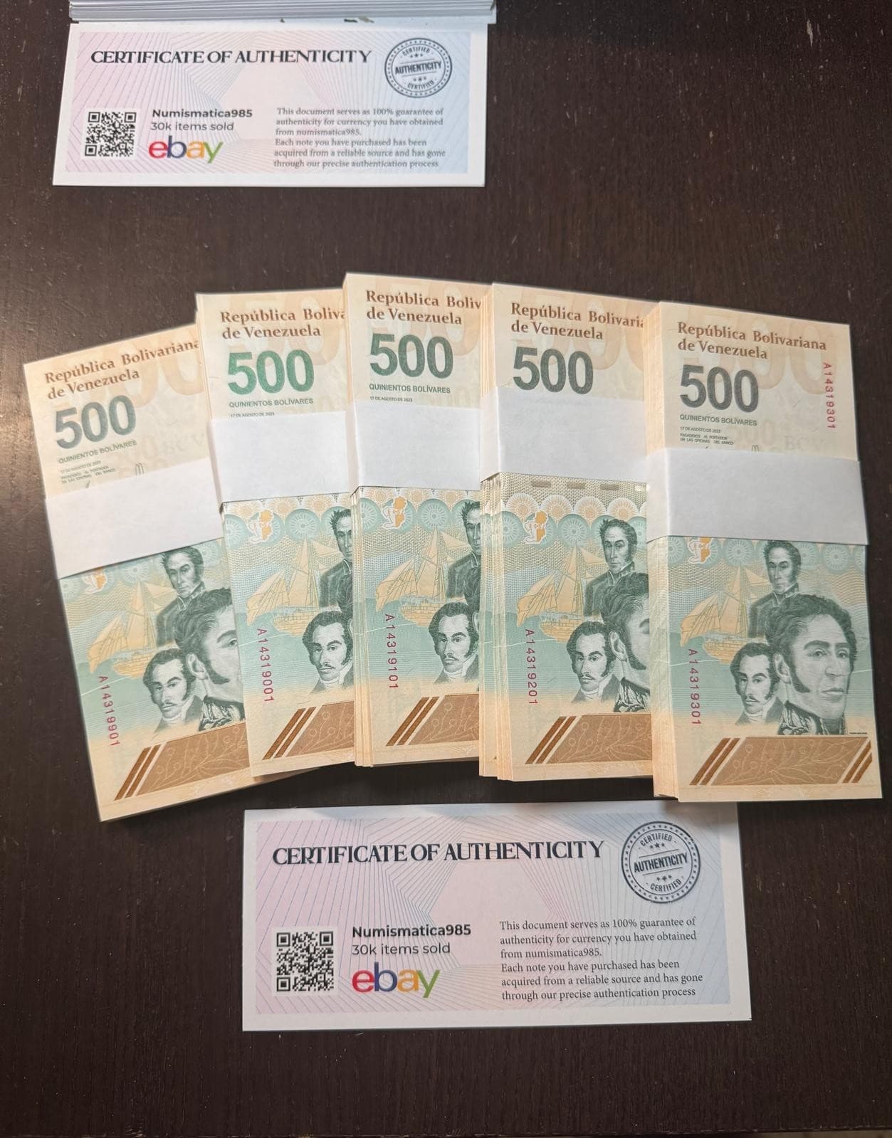 x8 VENEZUELA 500 DIGITALES 2023 UNC NEW 500 Million Bolívares – COA Included