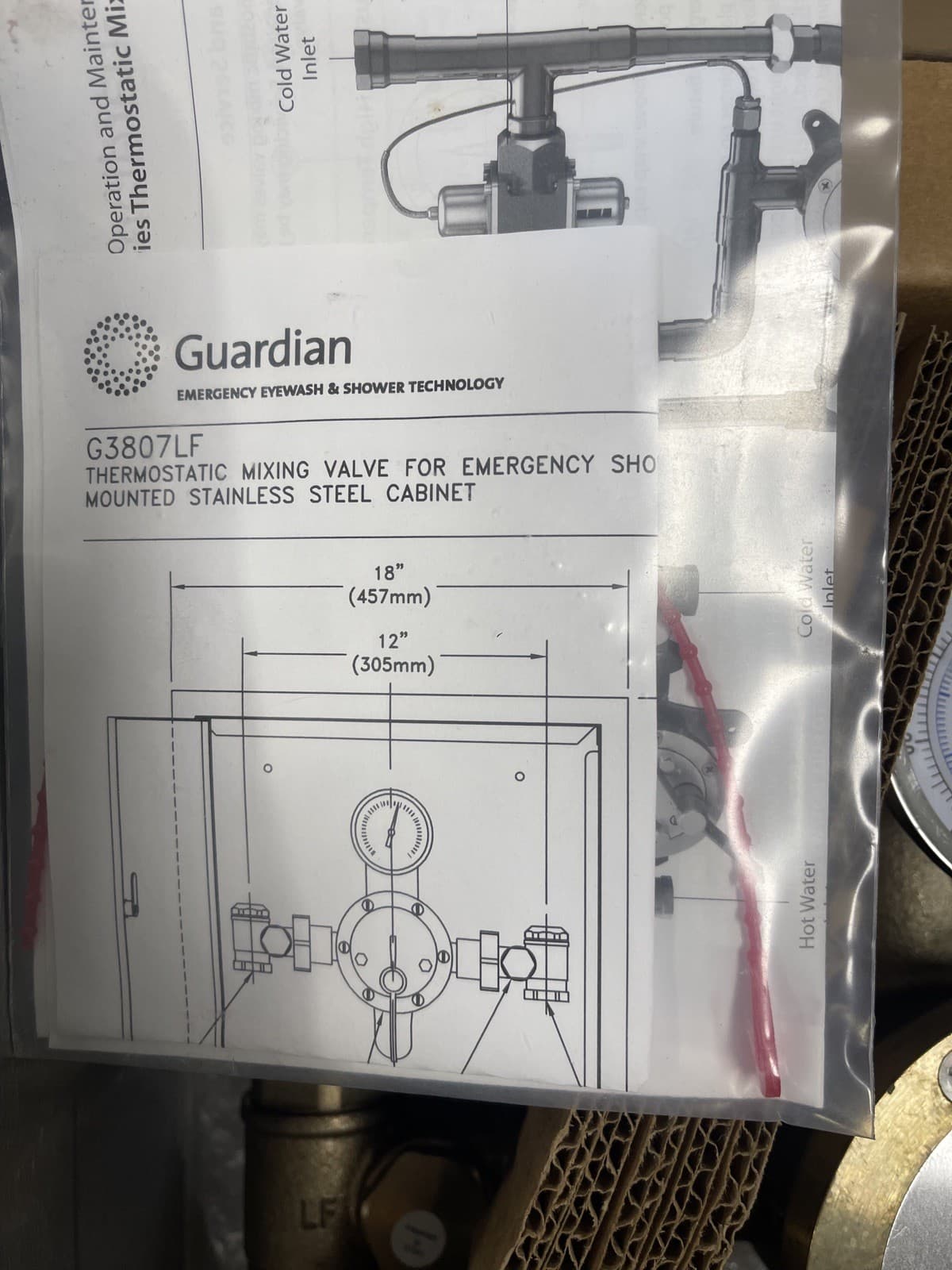 Guardian G3807LF Mixing (Tempering) Valve in cabinet Emergency Shower/Eyewash 4