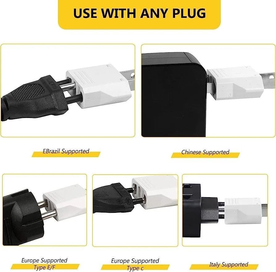 6 Pack European to US Plug Adapter Converter European to American Outlet Plug 6