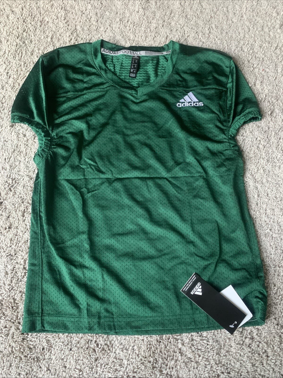 Adidas Football Practice Jersey Dark Green White Youth Kids Boys Size LARGE 2