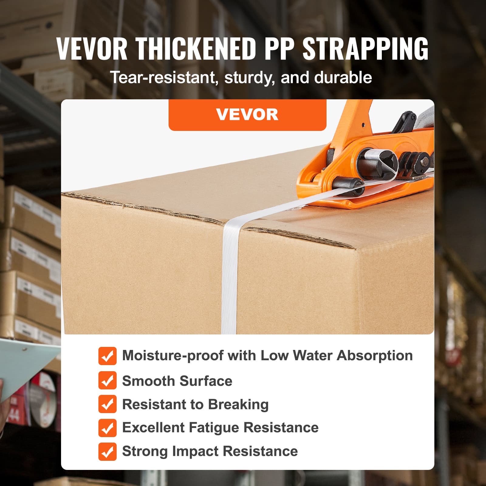 VEVOR Packaging Banding Strapping Kit Tensioning Tool Tensioner & Sealer 328 ft 4