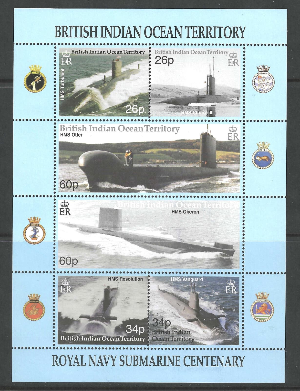 British Indian Ocean Terr BIOT # 230 MNH PO Fresh Souv Sheet! ('25 SCV $17)