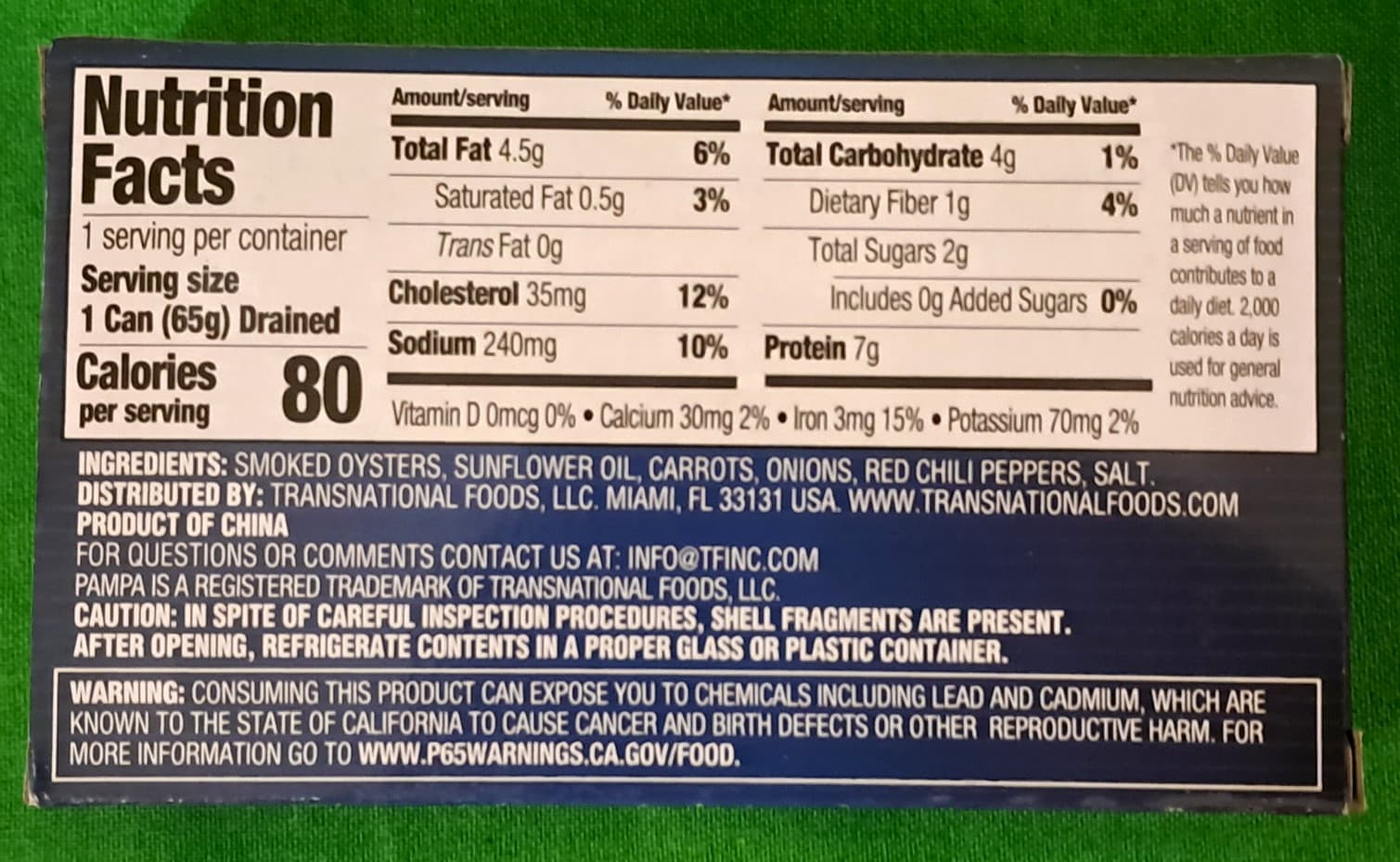 13 Cans SMOKED OYSTERS IN SUNFLOWER OIL w/Carrots Chili Peppers 3