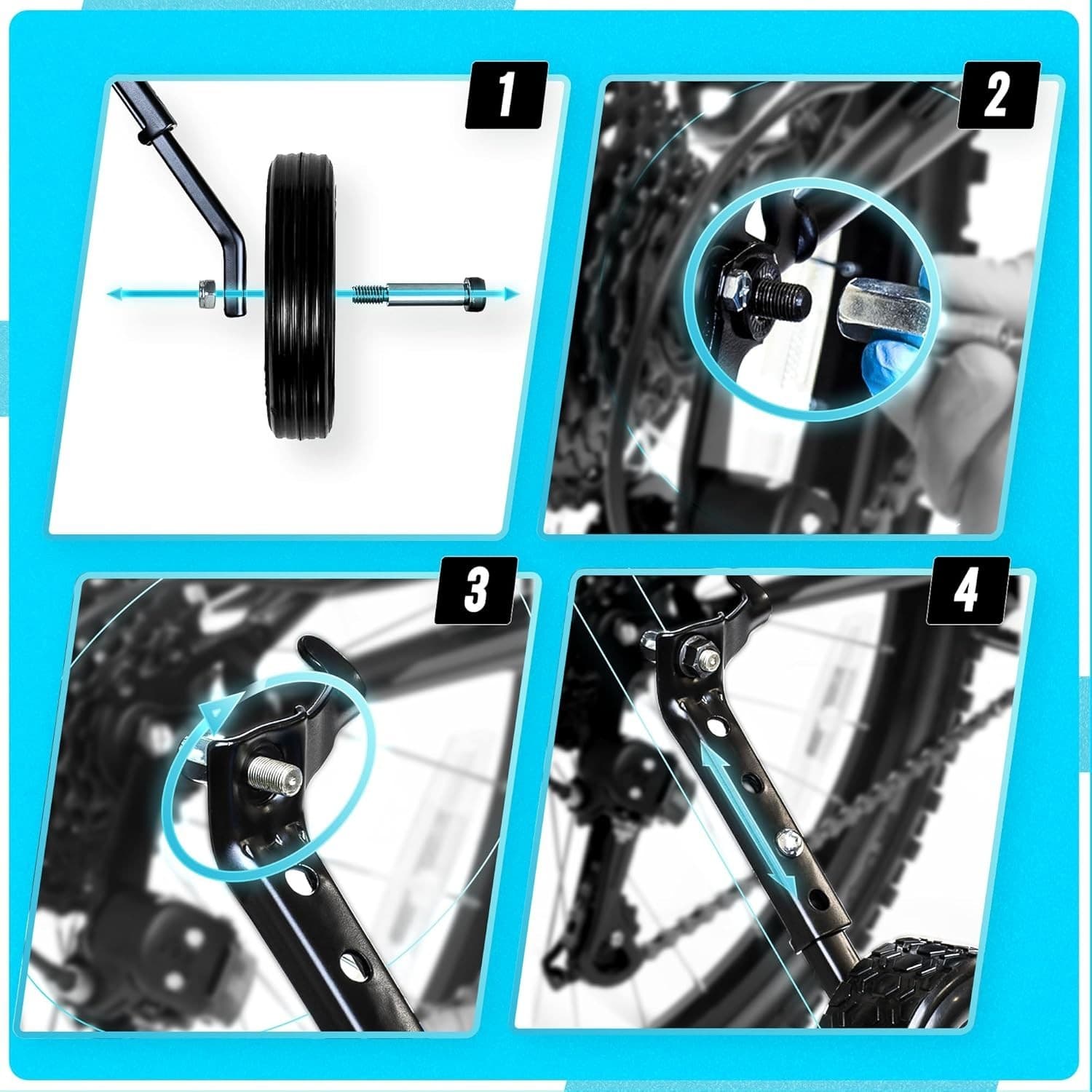 Heavy Duty Adjustable Training Wheel, Fits 24 to 29 Inches Bicycles 5