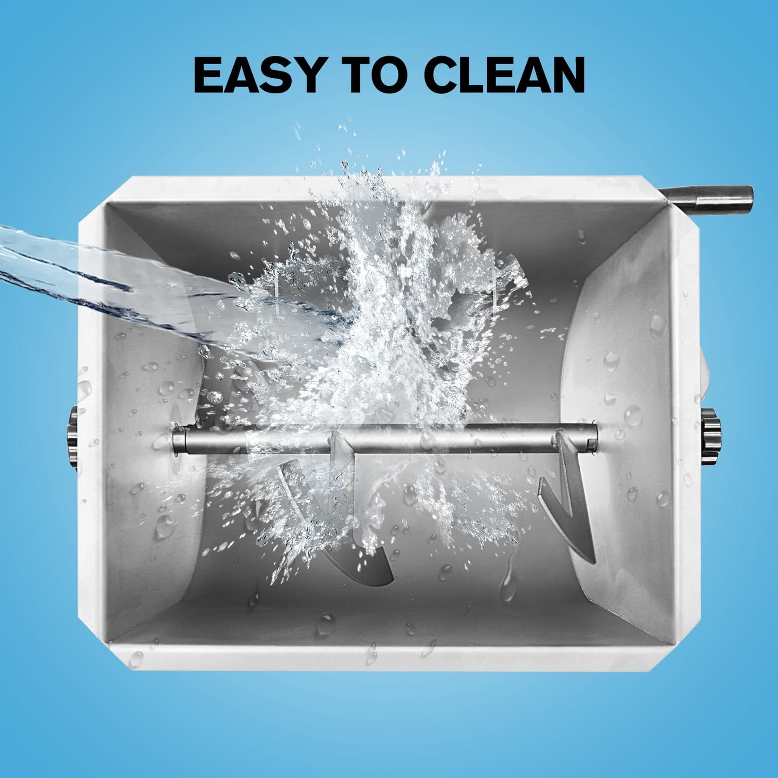 18 Pound Capacity Manual Meat Mixer, with 4.2 Gallons Tank, Stainless Steel, ... 4