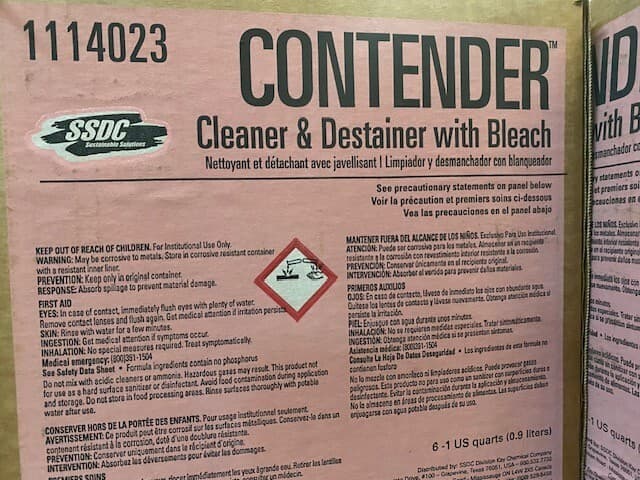 SSDC Contender Cleaner, Destainer, Bleach Cleaner w/ Nozzles, 0.9L/1Qt Lot of 6 2