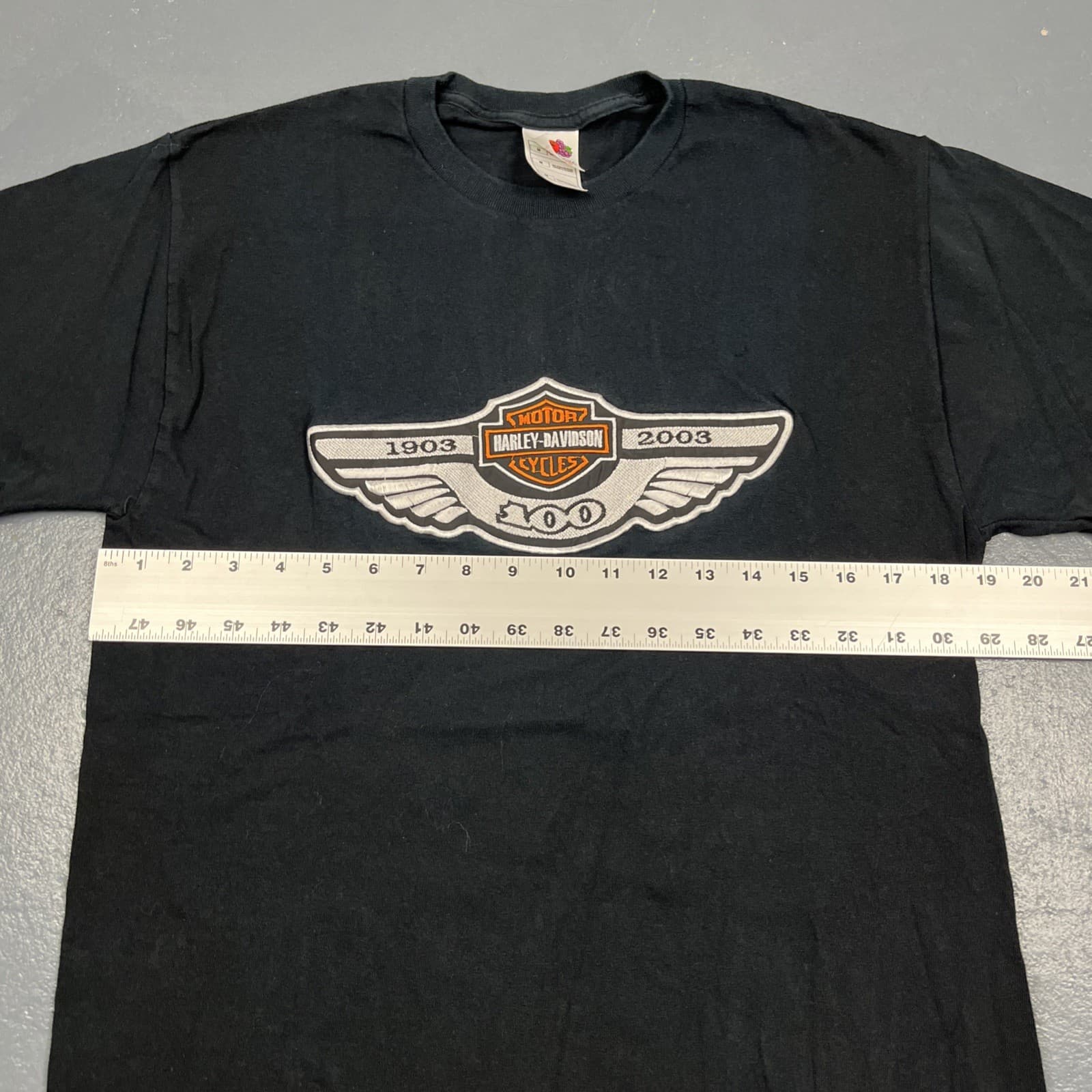 Vintage Harley Davidson 100 Year Tshirt Black Medium Stitched VTG 2003 Biker 6