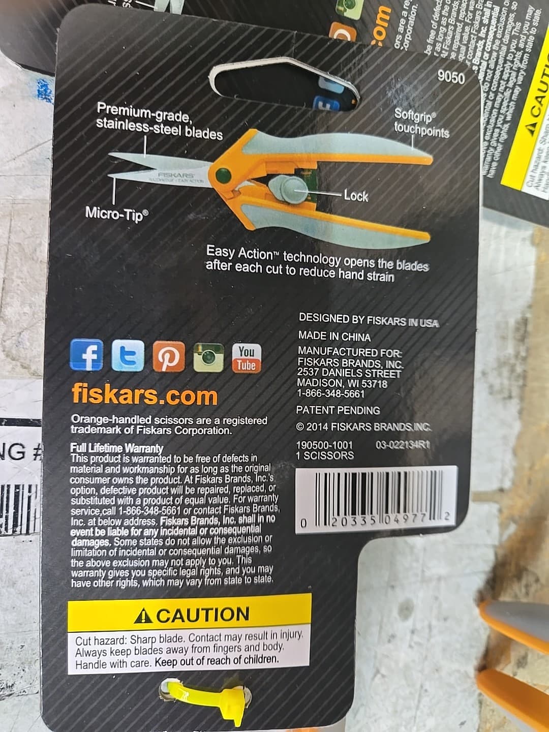 Fiskars 190500-1003 5 in Micro Tip Spring Scissor 2